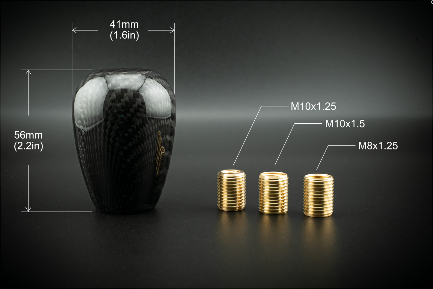 Sim Racing/JDM Manual Shift Knob Carbon Tear-Drop Shape | Multiple Thread Options